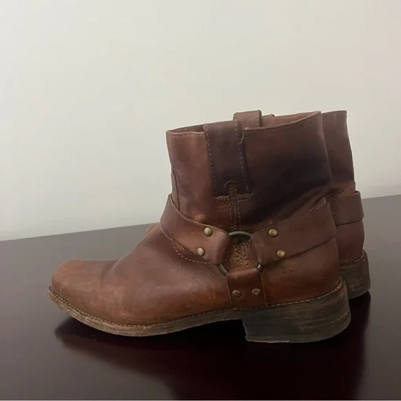 Vintage Frye - Smith Harness Motorcycle Leather Boot - Brown 11 B